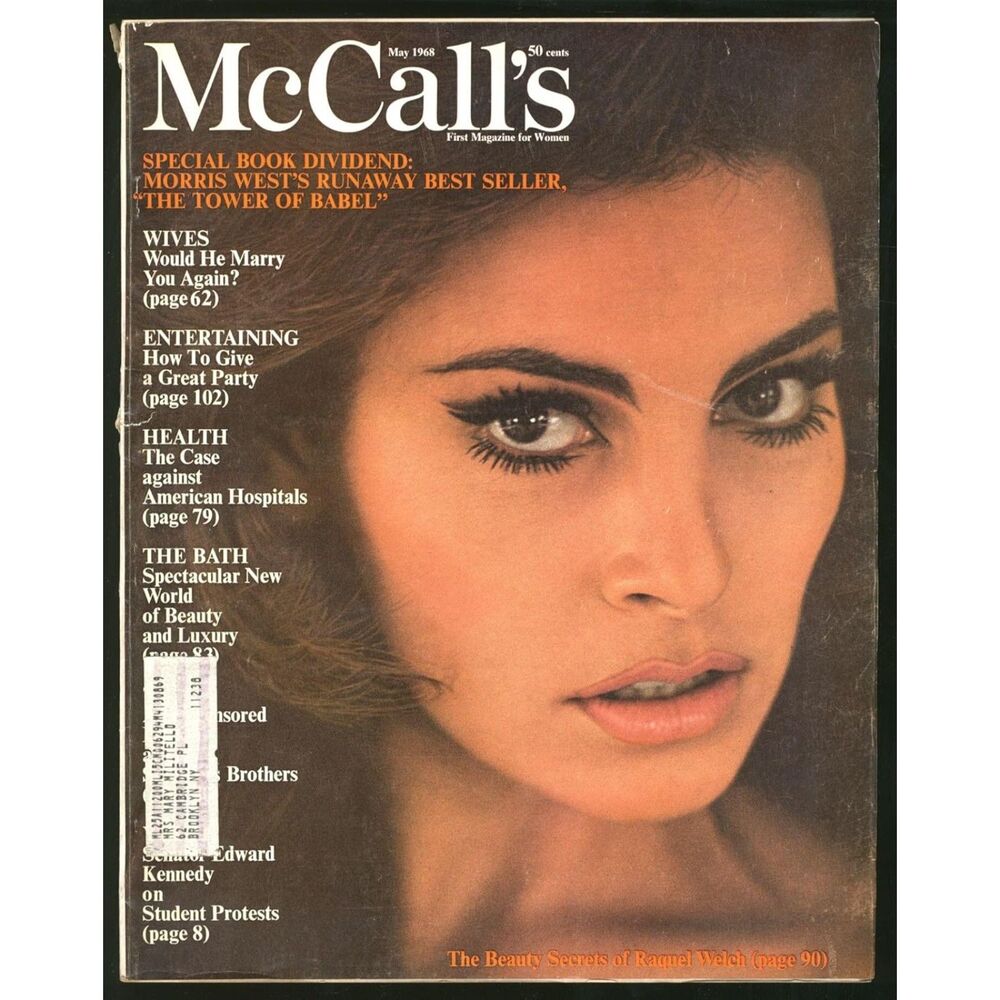Vintage McCall's: May, 1968, Vol. XCV, No. 8 Rachel Welch Sen. Edward Kennedy